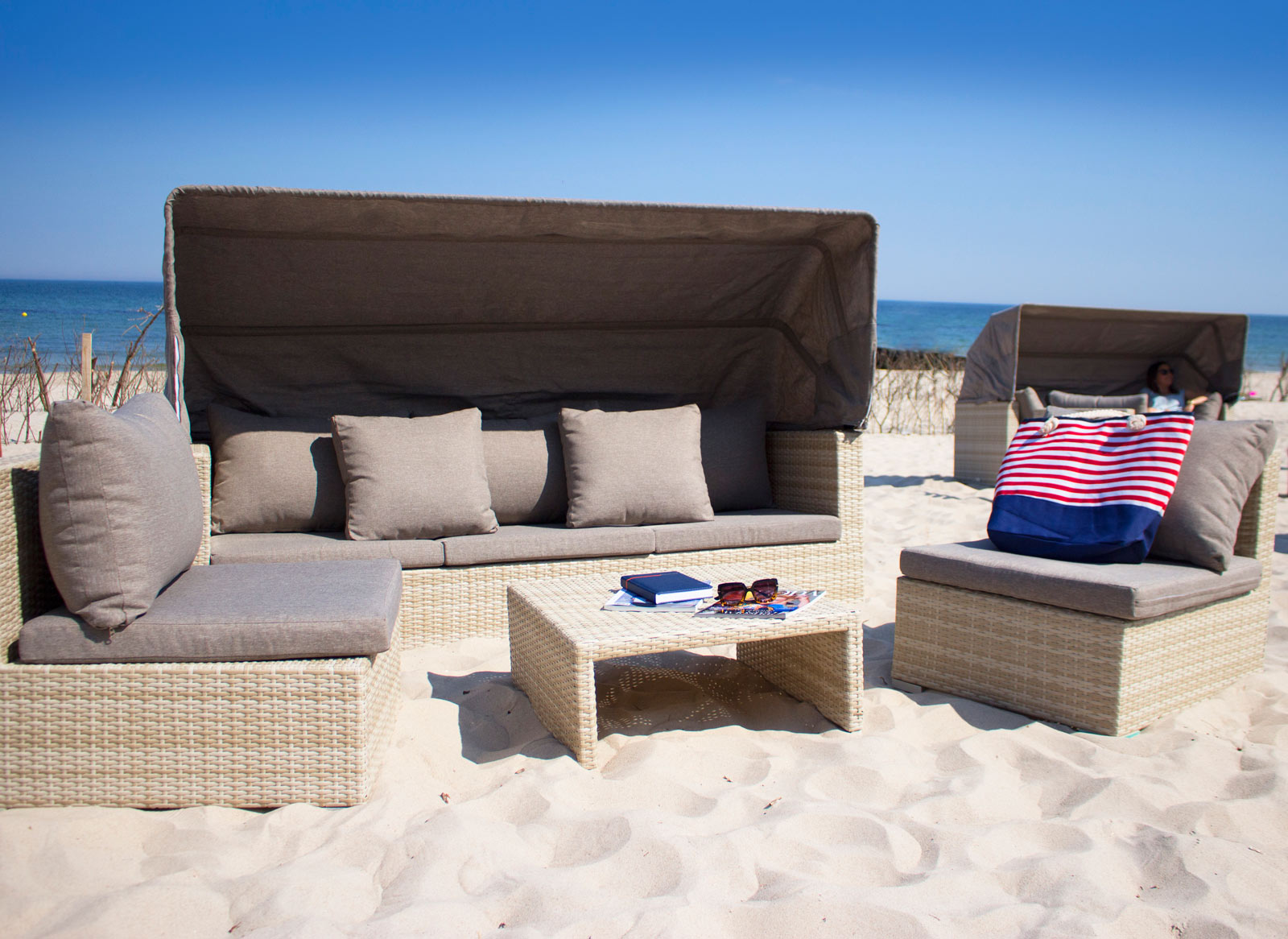 Rodzinny box na plaży przy hotelu AQUARIUS SPA